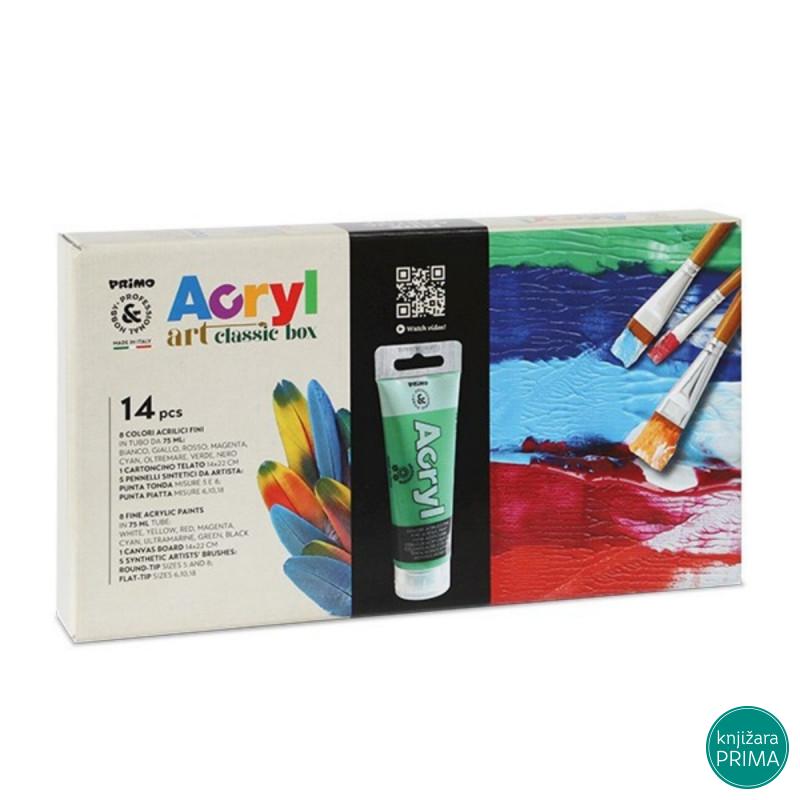 Set akrilnih boja PRIMO 8 boja 