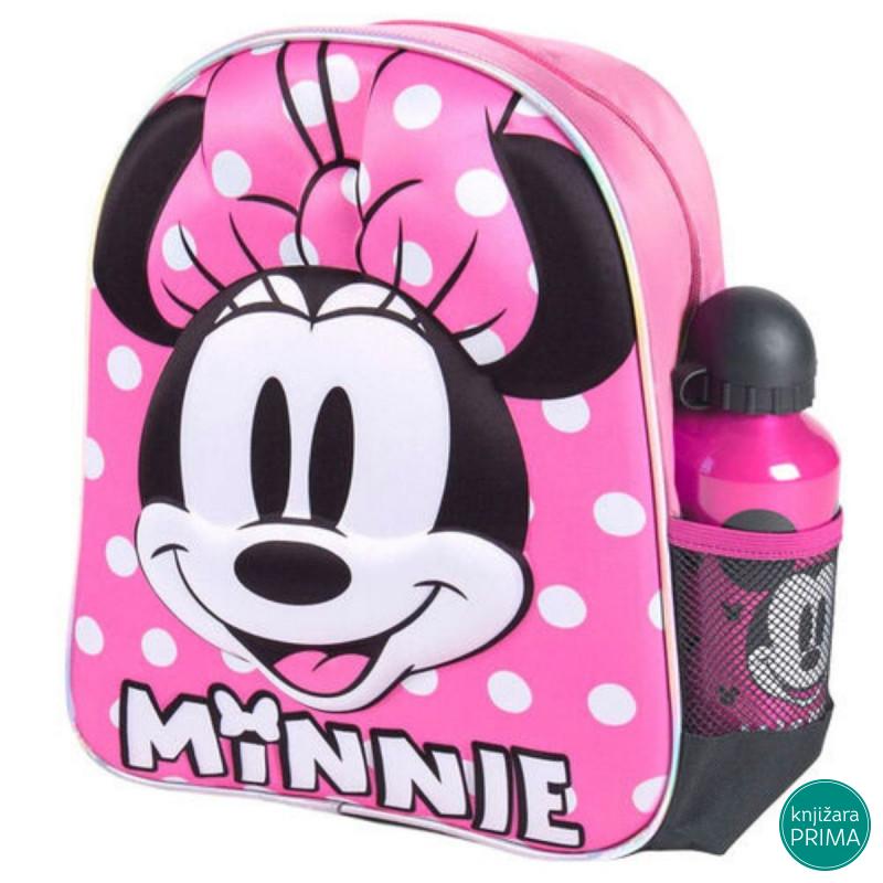 Ranac za vrtić CERDA 3D - Minnie Mouse + flašica 