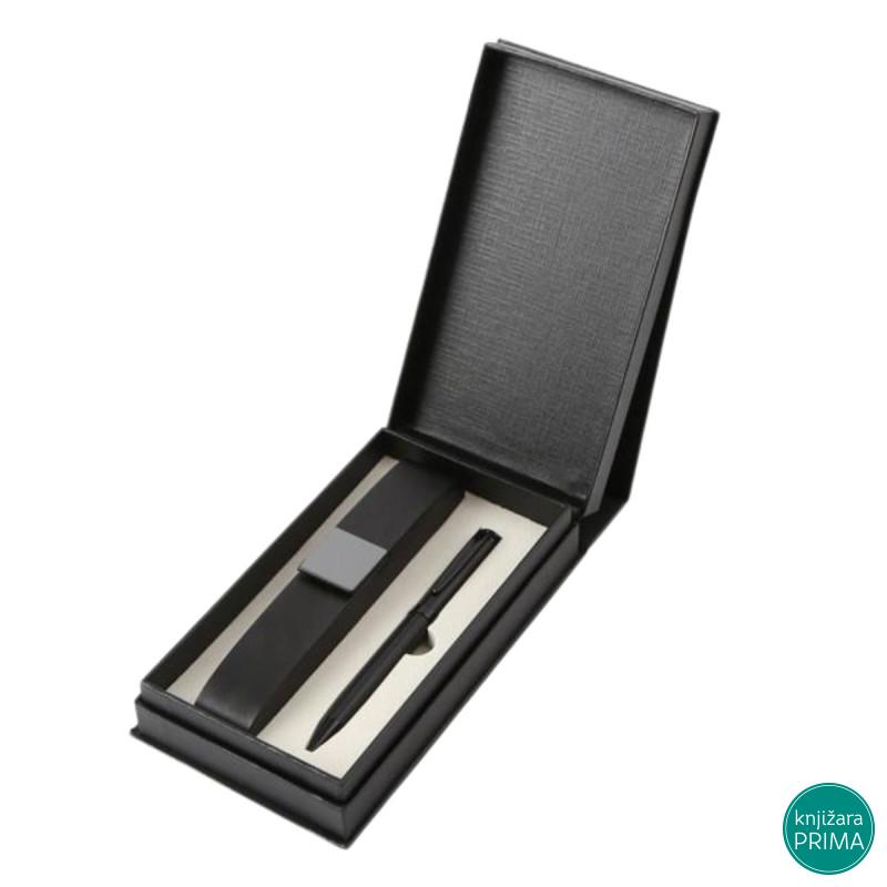 Poklon set za pisanje crna MONET hemijska olovka i futrola 