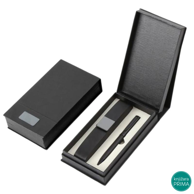 Poklon set za pisanje crna MONET hemijska olovka i futrola 