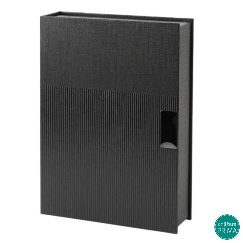 Poklon set za pisanje crni TWIST notes, hemijska olovka i privezak 