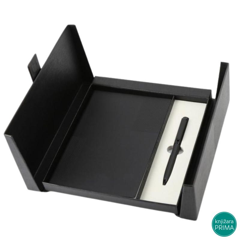 Poklon set za pisanje crni ORBIT notes i hemijska olovka 