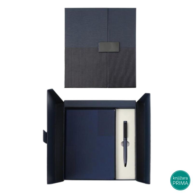 Poklon set za pisanje plavi ORBIT notes i hemijska olovka 