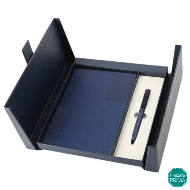 Poklon set za pisanje plavi ORBIT notes i hemijska olovka 