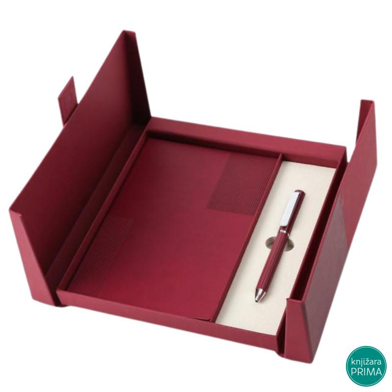 Poklon set za pisanje crveni ORBIT notes i hemijska olovka 