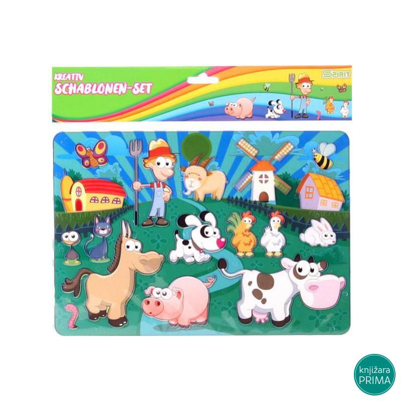 Šablon za crtanje - farma 