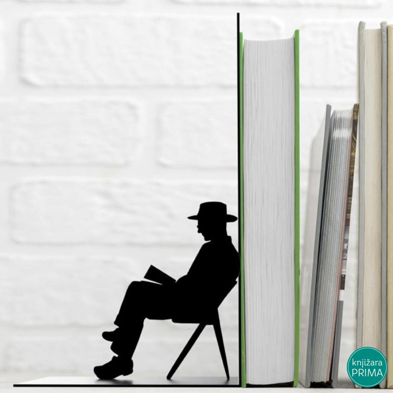 Držač za knjige čovek čita 