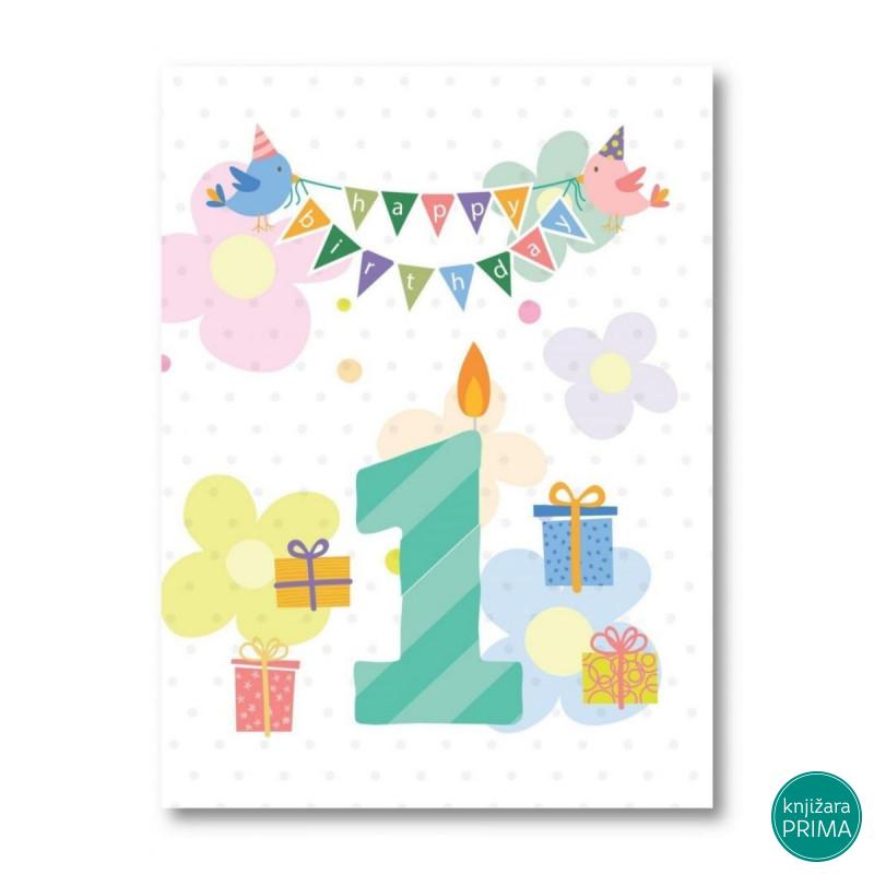 Čestitka HAPPY PRINT - 1 rođendan 