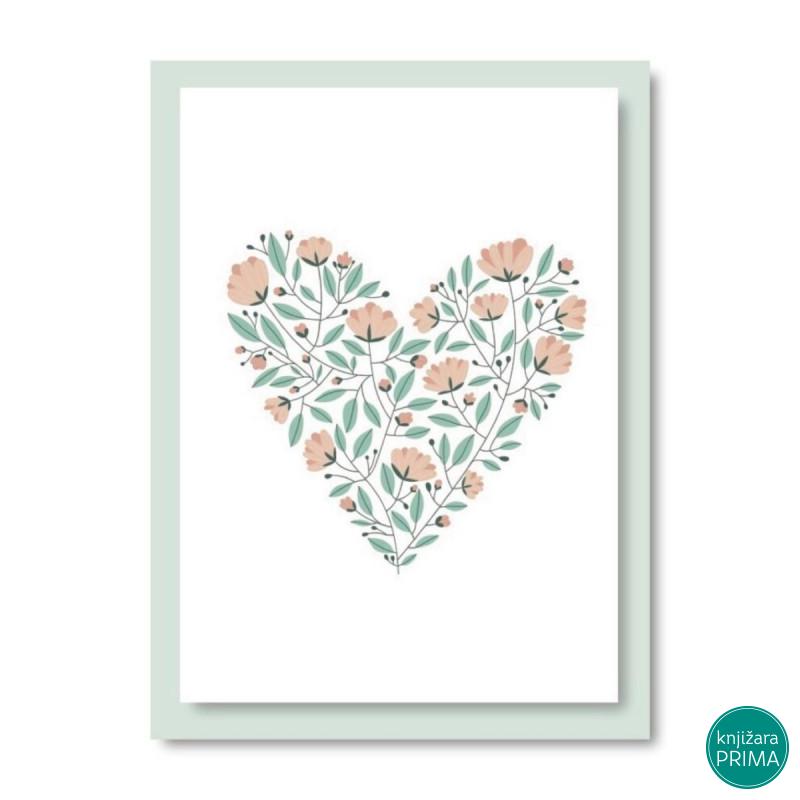 Čestitka HAPPY PRINT - Srce 