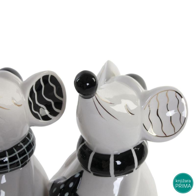 Figura crno beli miš ITEM novogodišnja dekoracija 