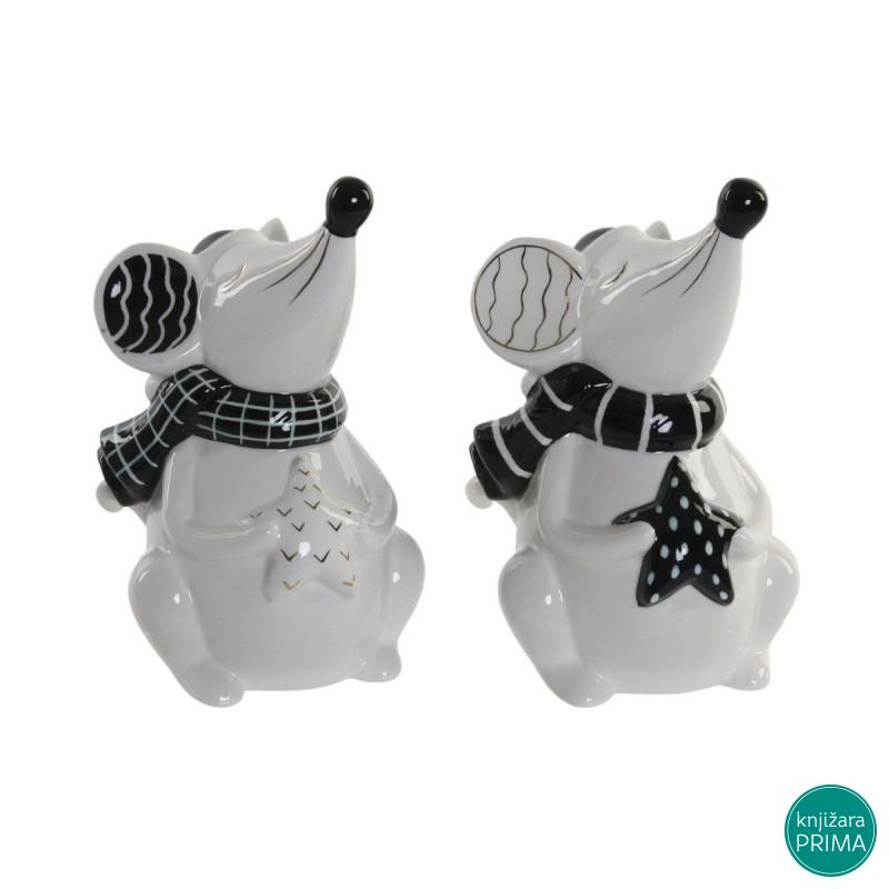 Figura crno beli miš ITEM novogodišnja dekoracija 