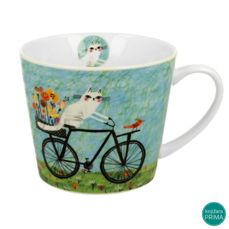 Velika šolja DUO Cats World Bicycle 