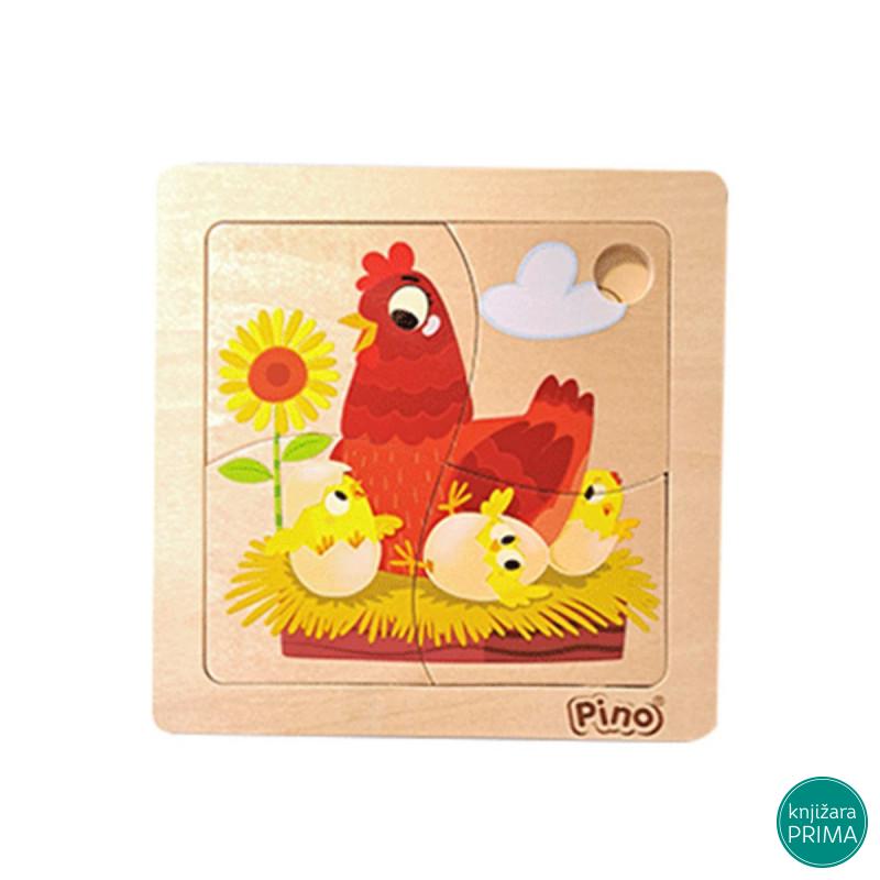 Slagalica mini PINO koka i pile 