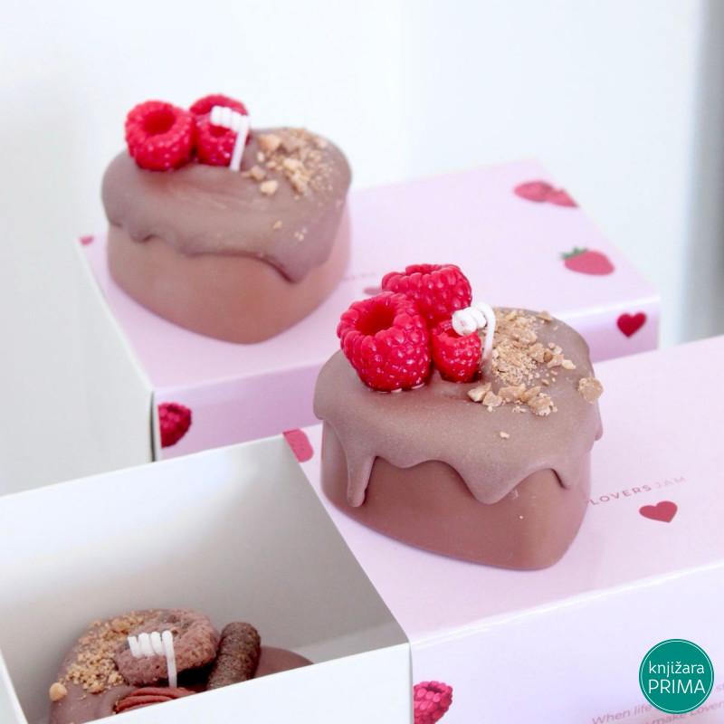 Sveća srce čokoladna KETLIMONS Tortica set 2/1 