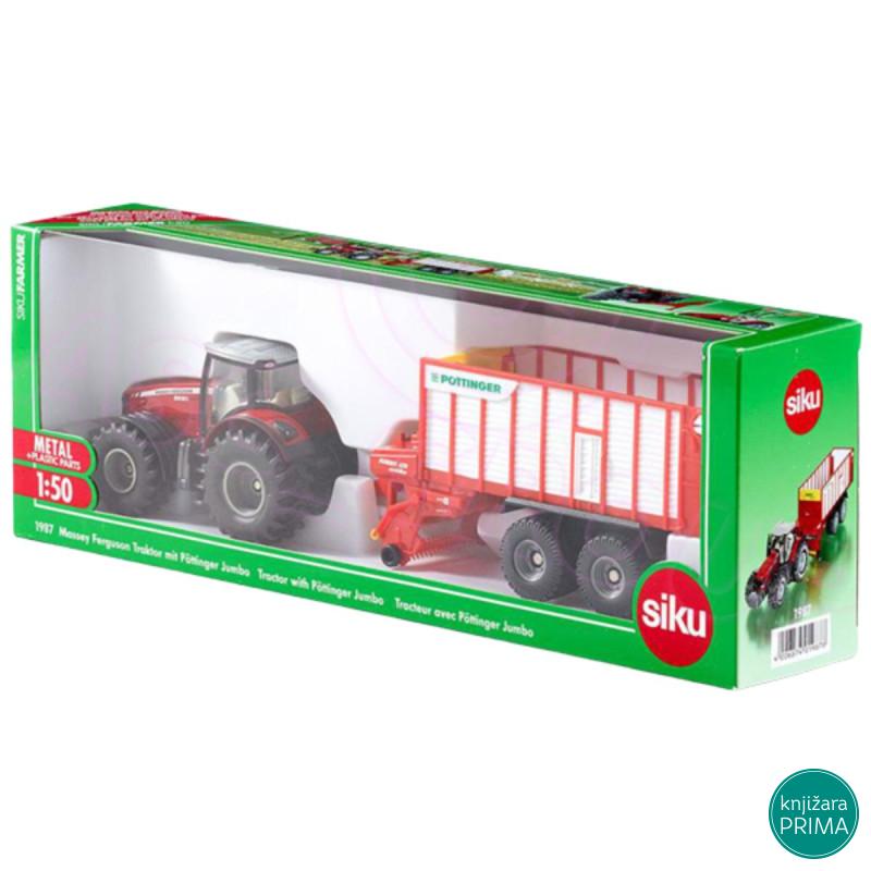 Traktor Massey Ferguson sa velikom prikolicom SIKU 1987 