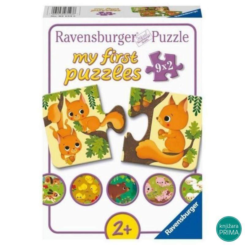 Moje prve puzzle RAVENSBURGER Životinje i mladunci 2x9 