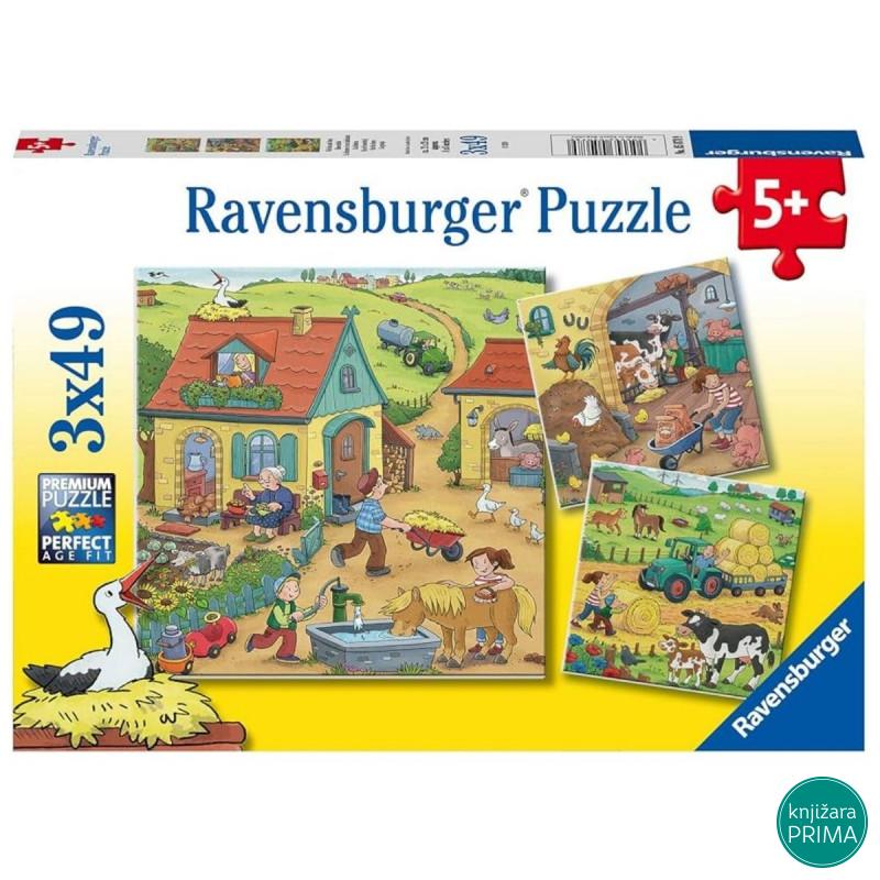 Puzzle RAVENSBURGER Na farmi 3x49 
