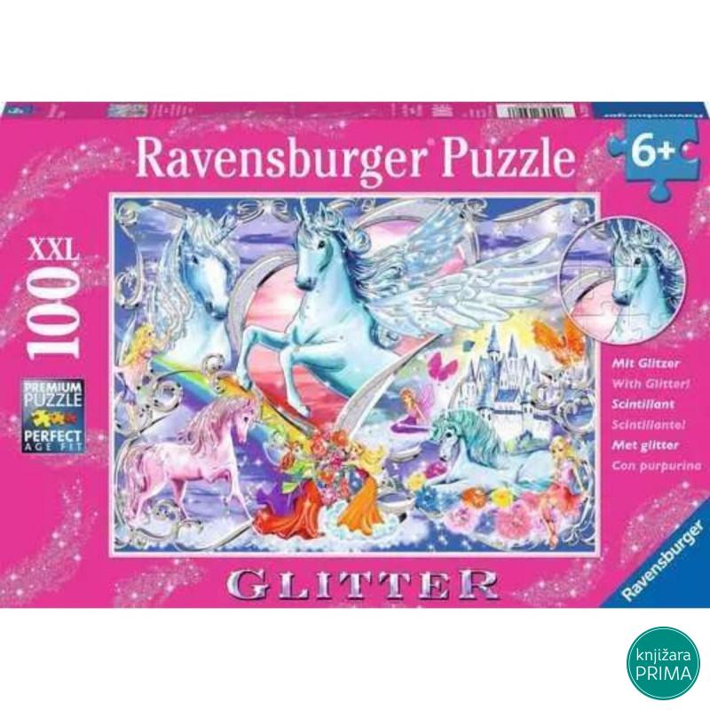 Puzzle RAVENSBURGER Jednorog sa šljokicama 100XXL 