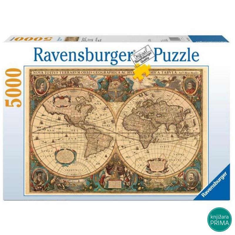 Puzzle RAVENSBURGER Antička mapa sveta 5000 