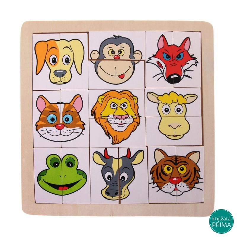 Puzzle sa glavama životinja WOODY 