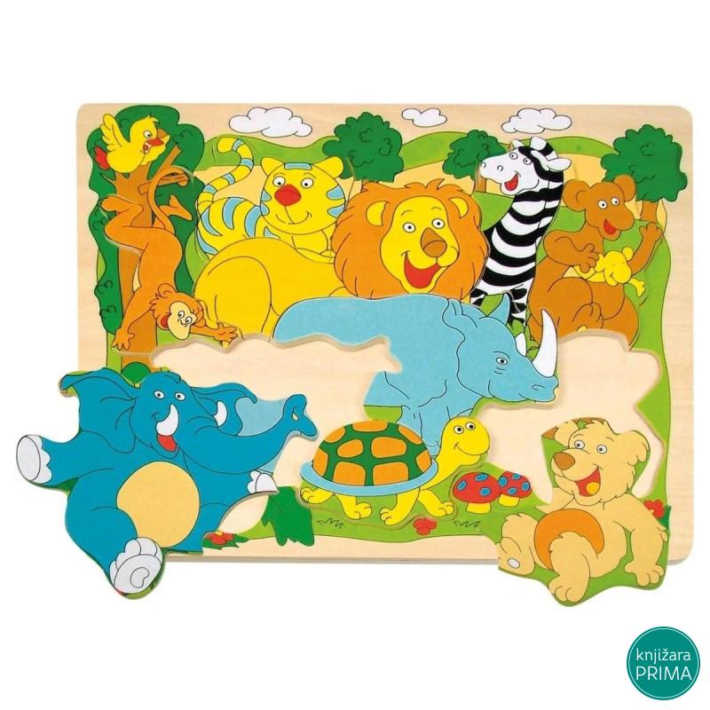 Drvena slagalica WOODY vesele afričke životinje 