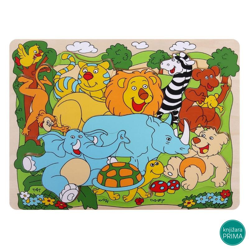 Drvena slagalica WOODY vesele afričke životinje 