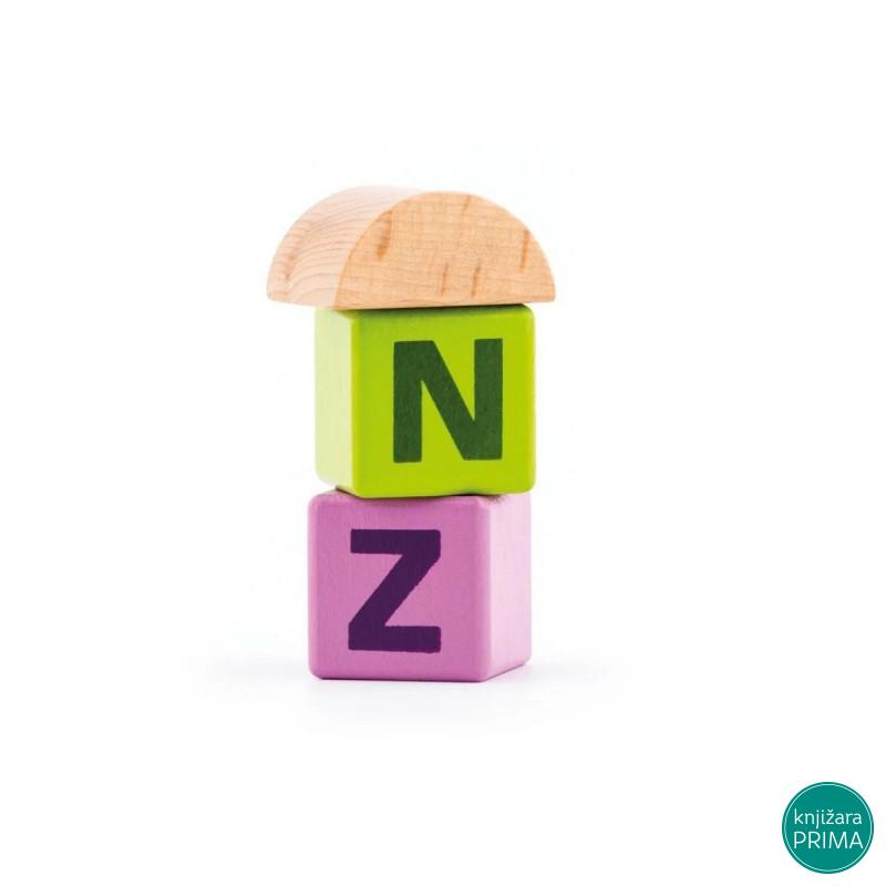 Drvene kocke WOODY slova i brojevi 