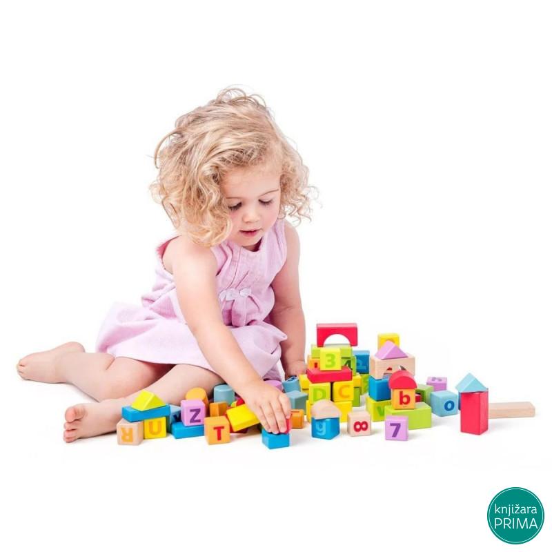 Drvene kocke WOODY slova i brojevi 