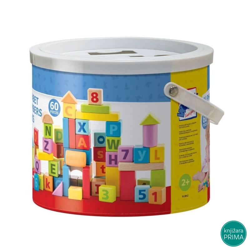 Drvene kocke WOODY slova i brojevi 