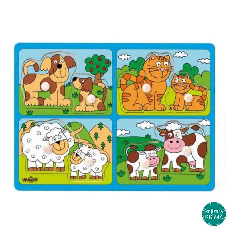 Puzzle WOODY životinje i njihovi mladi 