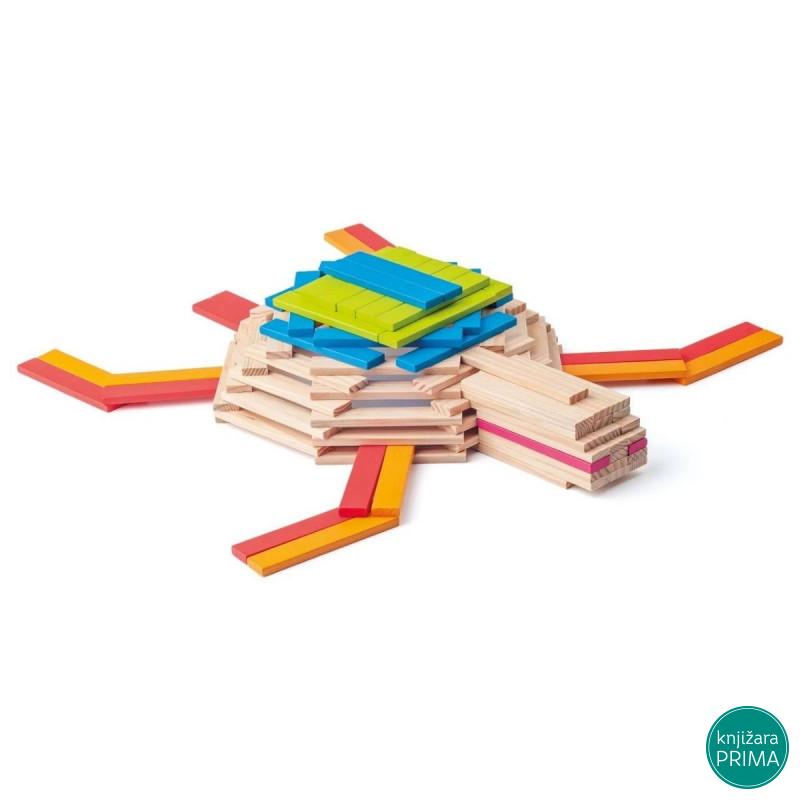 Drvene kocke WOODY 200 delova 