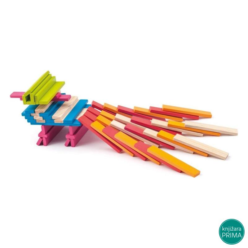 Drvene kocke WOODY 200 delova 