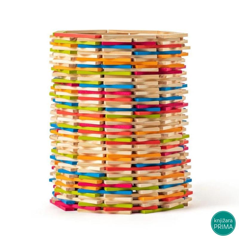 Drvene kocke WOODY 200 delova 