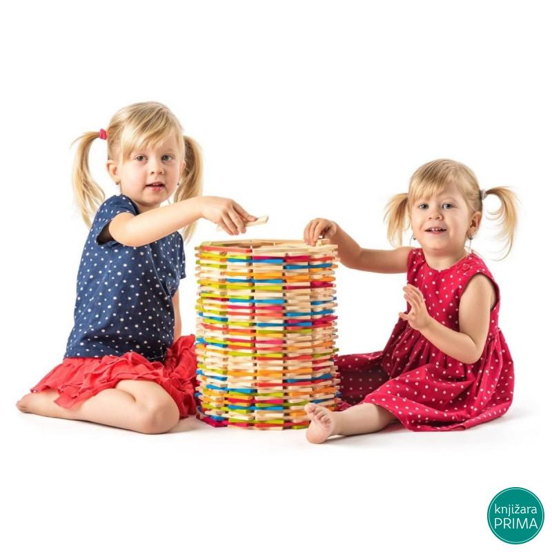 Drvene kocke WOODY 200 delova 