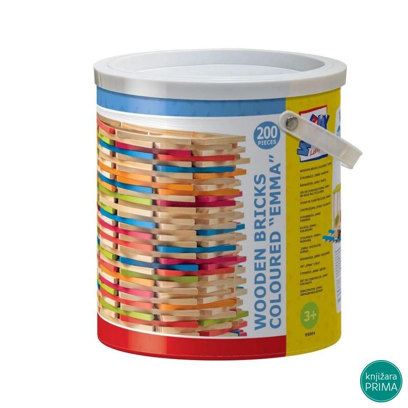 Drvene kocke WOODY 200 delova 