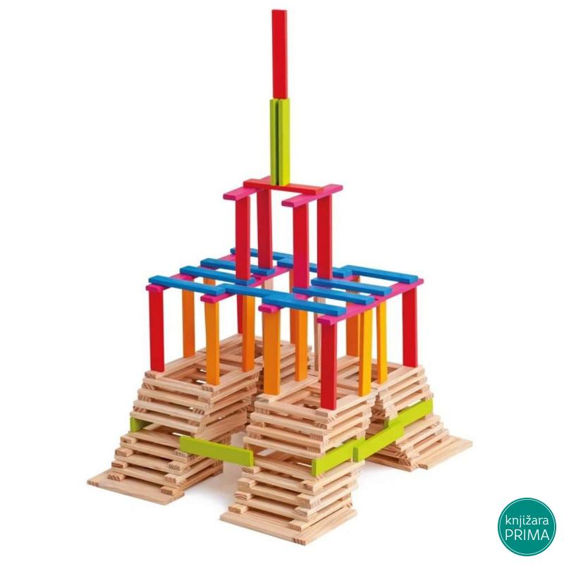 Drvene kocke WOODY 200 delova 