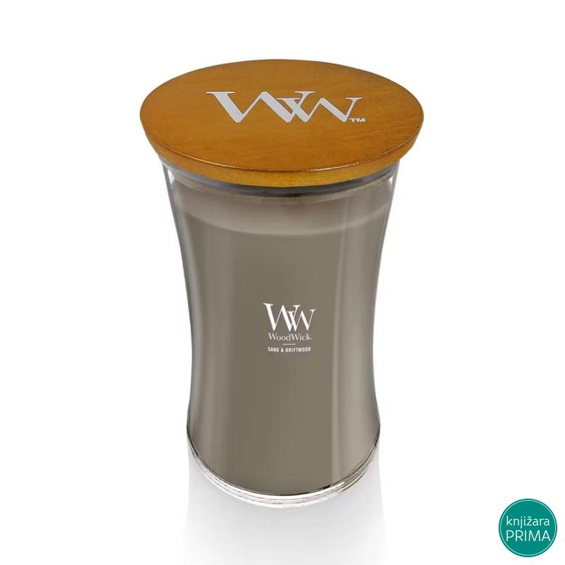 Sveća WOODWICK L Classic - Sand & Driftwood 