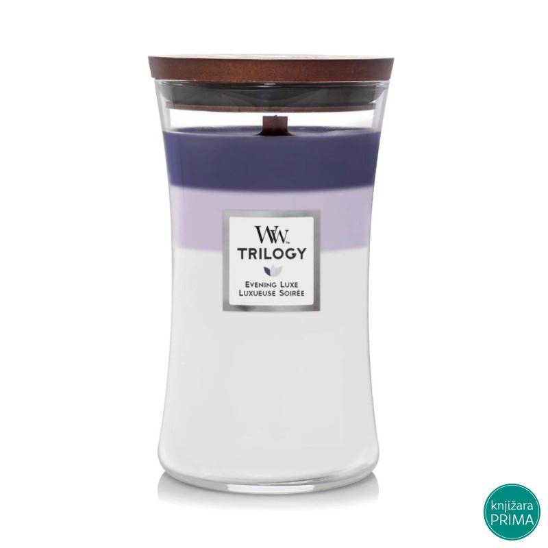 Sveća WOODWICK L Trillogy - Evning Luxe 
