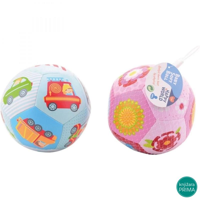 Lopta mekana 14cm plava i roze 