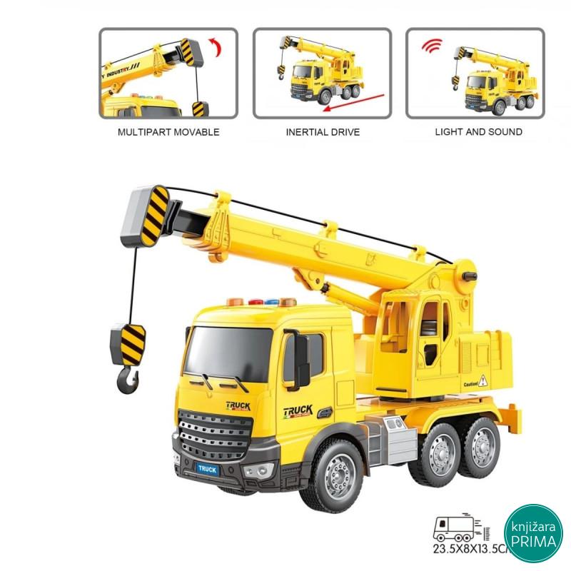 Kamion 1:18 građevinska dizalica sa zvukom i svetlom 