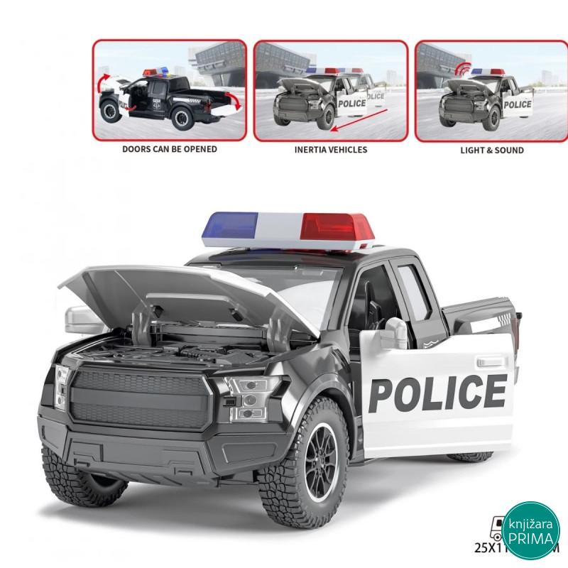 Džip 1:16 policijski crni sa zvukom i svetlom 