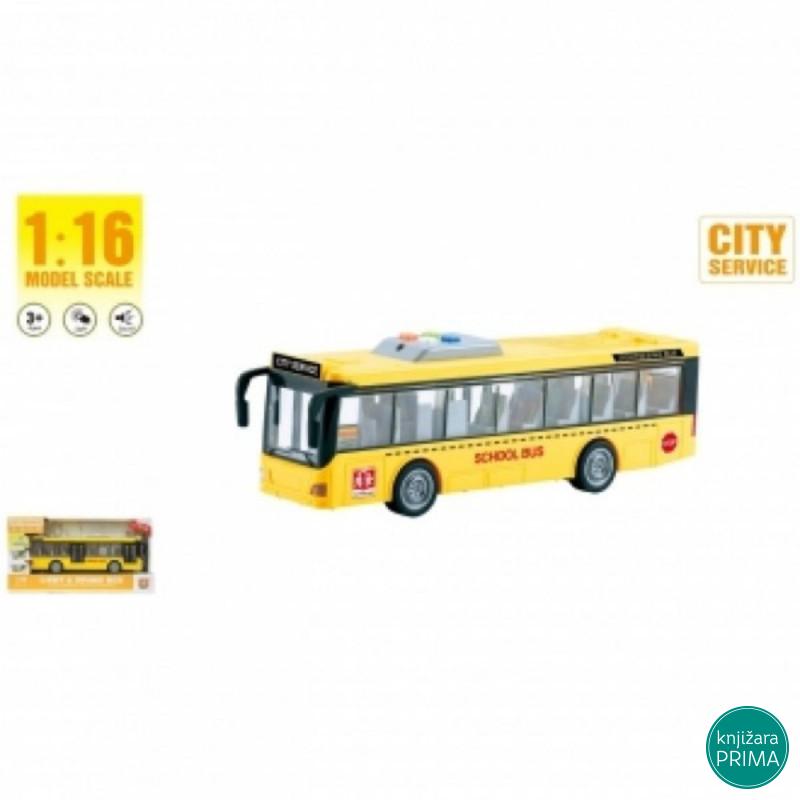 Autobus 1:16 žuti sa zvukom i svetlom 