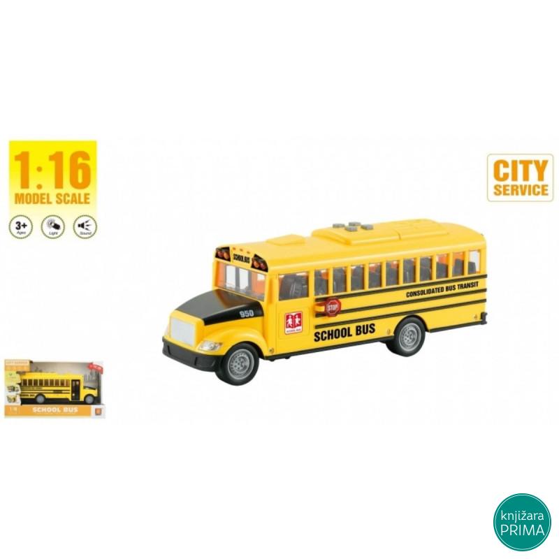Autobus 1:16 žuti sa zvukom i svetlom 