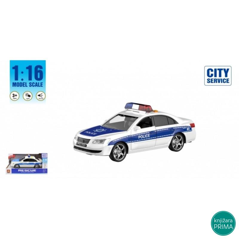 Auto policijski 1:16 plavi sa zvukom i svetlom 