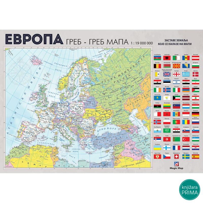 Greb greb mapa Evrope MAGIC MAP 