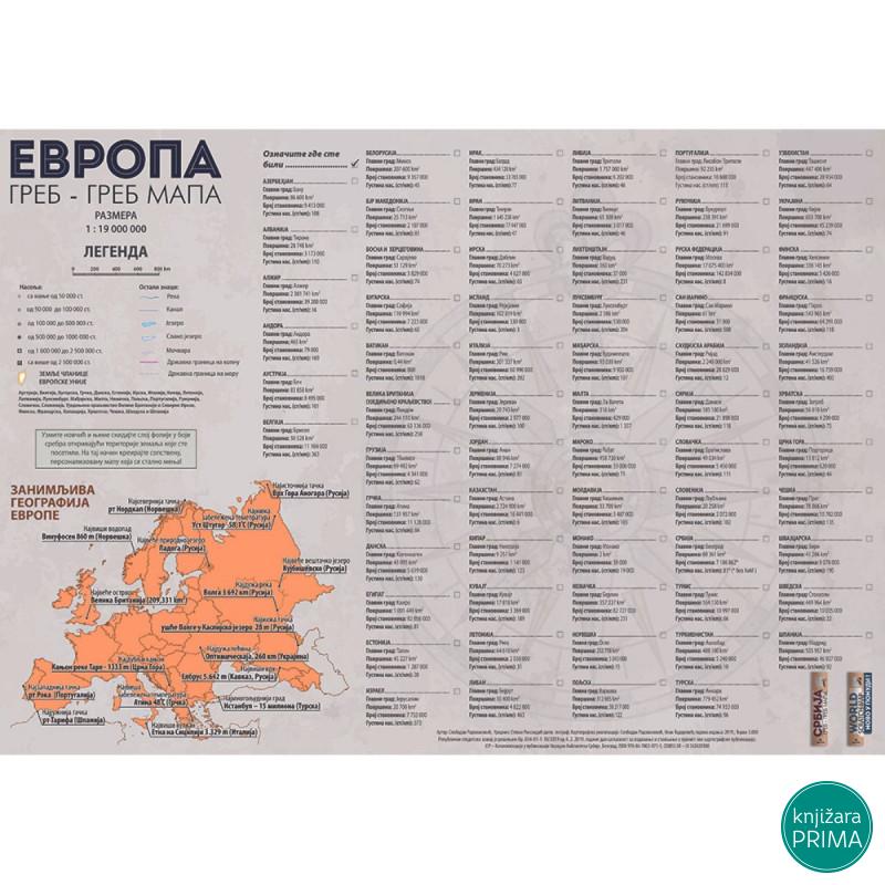 Greb greb mapa Evrope MAGIC MAP 