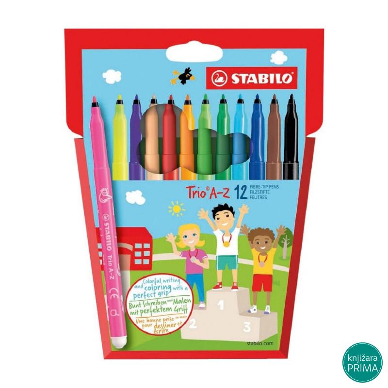 Flomasteri 12 STABILO Trio A-Z 