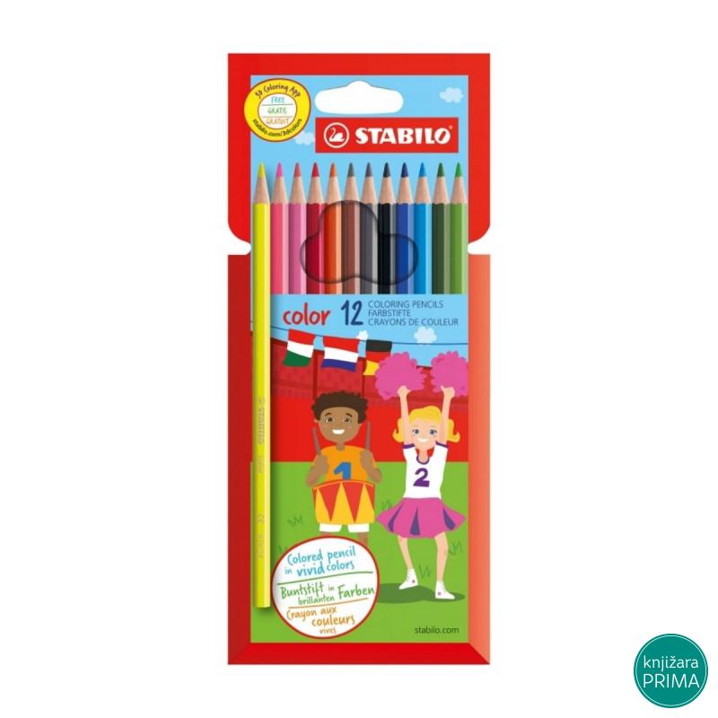 Drvene bojice 12 STABILO + gumica + gafitna olovka 