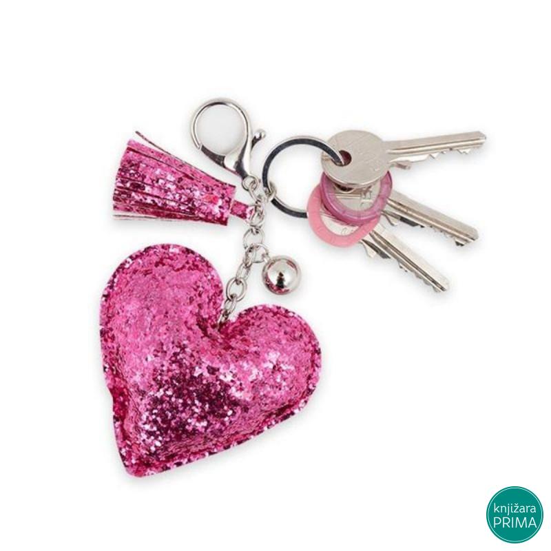 Privezak TRENDHAUS srce i zvezda sa glitterom 