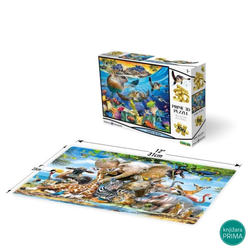 Puzzle 3D Kornjače na plaži 100 